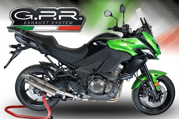 Scarico GPR compatibile con  Kawasaki Versys 1000 I.E. 2015-2016, Trioval, Scarico omologato, silenziatore con db killer estraibile e raccordo specifico