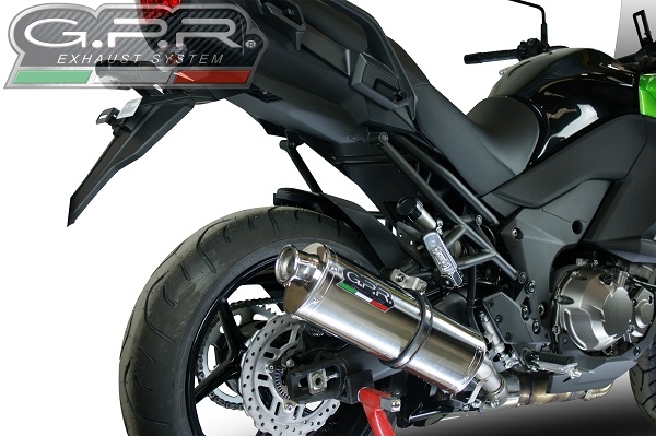 Scarico GPR compatibile con  Kawasaki Versys 1000 I.E. 2015-2016, Trioval, Scarico omologato, silenziatore con db killer estraibile e raccordo specifico