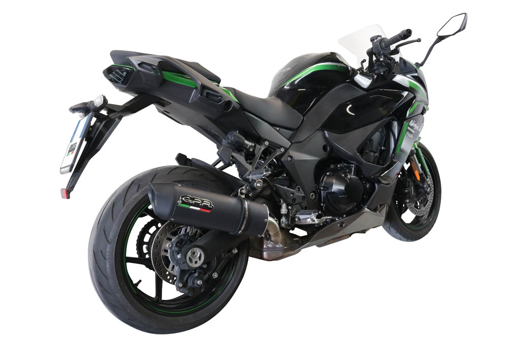 Scarico GPR compatibile con  Kawasaki Ninja 1000 Sx 2020-2020, Furore Evo4 Nero, Scarico omologato, silenziatore con db killer estraibile e raccordo specifico