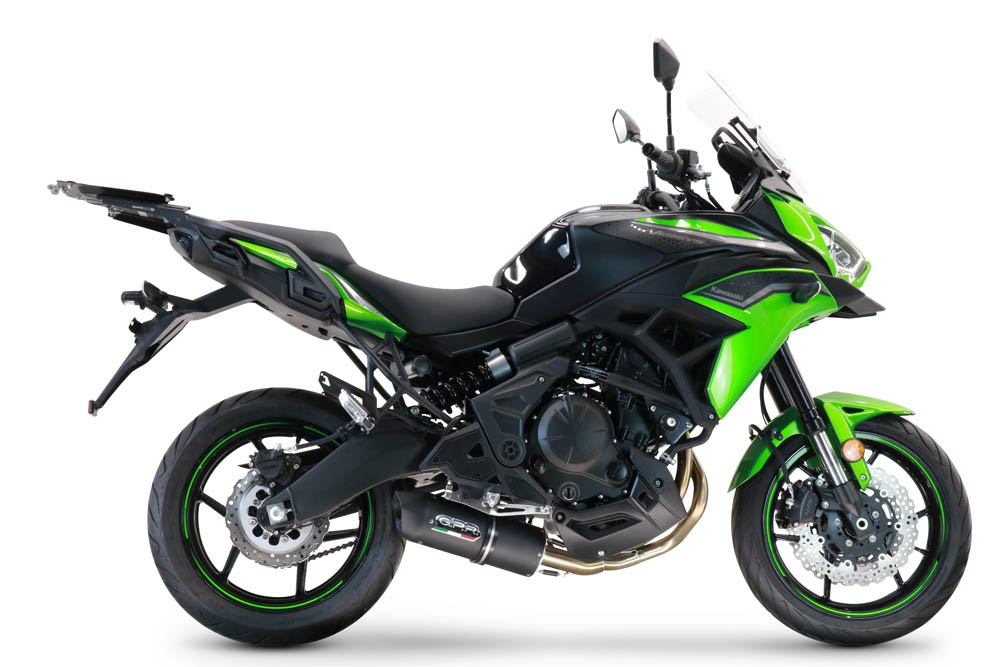 Scarico GPR compatibile con  Kawasaki Versys 650 2017-2020, Furore Nero, Scarico completo omologato,fornito con db killer estraibile,catalizzatore e collettore