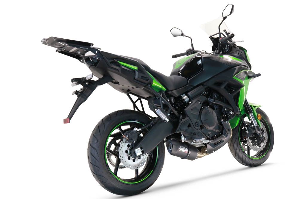 Scarico GPR compatibile con  Kawasaki Versys 650 2017-2020, Furore Nero, Scarico completo omologato,fornito con db killer estraibile,catalizzatore e collettore