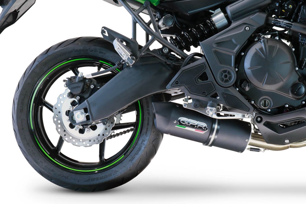 Scarico GPR compatibile con  Kawasaki Versys 650 2021-2022, Furore Nero, Scarico completo omologato,fornito con db killer estraibile,catalizzatore e collettore