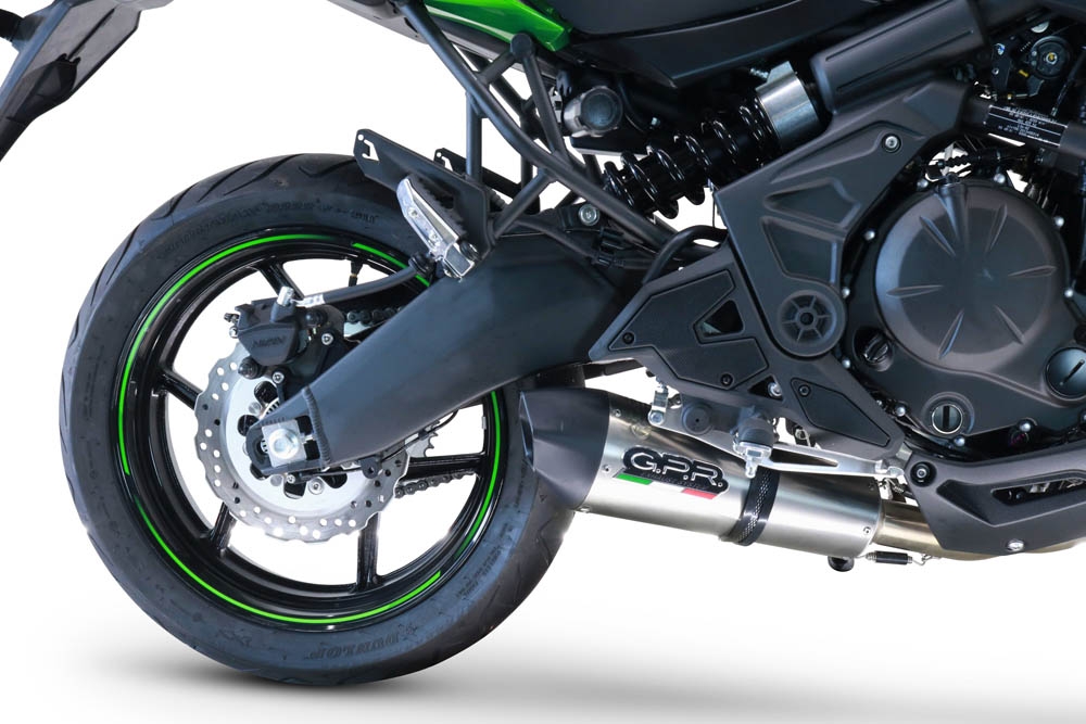 Scarico GPR compatibile con  Kawasaki Versys 650 2017-2020, GP Evo4 Titanium, Scarico completo omologato,fornito con db killer estraibile,catalizzatore e collettore