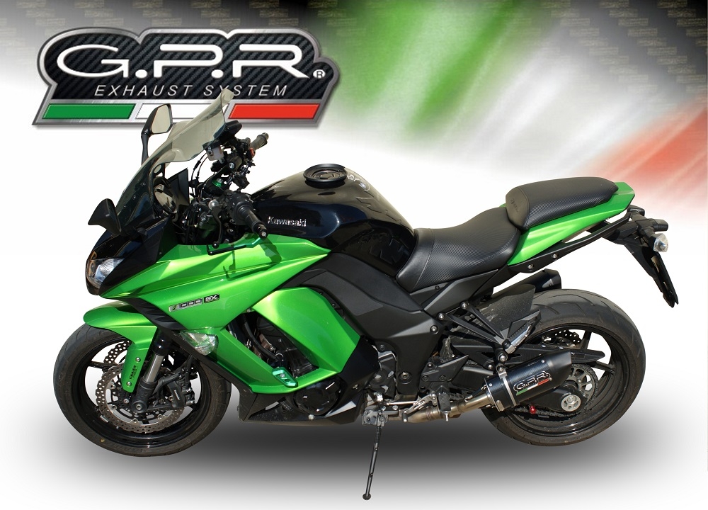 Scarico GPR compatibile con Kawasaki Z 1000 2010-2013, Furore Poppy, Coppia di terminali di scarico omologati, forniti con db killer removibili e raccordi specifici 