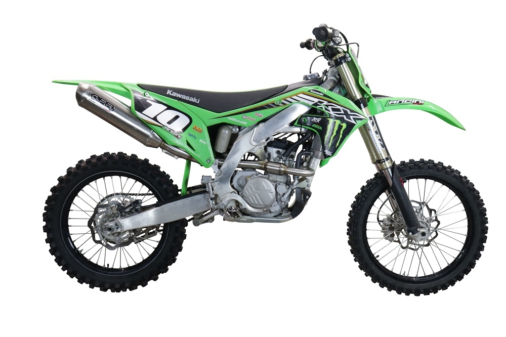 Scarico GPR compatibile con  Kawasaki KX 250 F 2021-2023, Pentacross FULL Titanium, Terminale di scarico Racing, con raccordo specifico e db killer estraibile