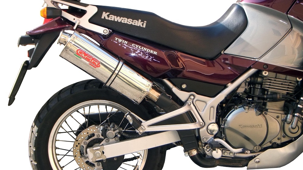 Scarico GPR compatibile con  Kawasaki Kle 500 1991-2007, Trioval, Scarico omologato, silenziatore con db killer estraibile e raccordo specifico