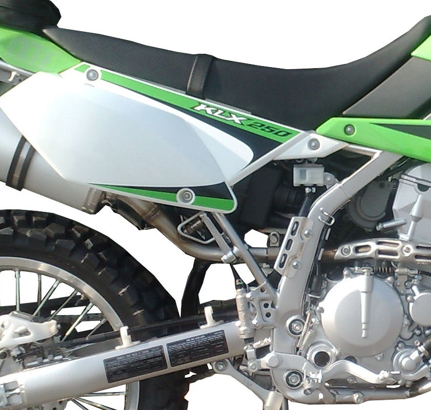 Scarico GPR compatibile con  Kawasaki KLX 250 SF 2009-2012, Gpe Ann. titanium, Scarico omologato, silenziatore con db killer estraibile e raccordo specifico