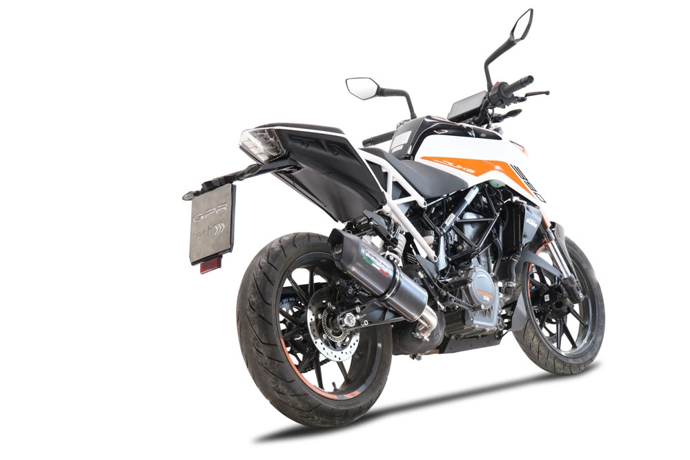 Scarico GPR compatibile con Ktm Duke 390 2021-2023, Furore Evo4 Poppy, Scarico omologato, silenziatore con db killer estraibile e raccordo specifico 