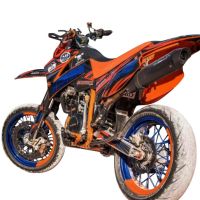 Scarico GPR compatibile con  Ktm Lc4 640 Enduro - Adventure - Supermoto 2003-2006, Furore Nero, Scarico omologato, silenziatore con db killer estraibile e raccordo specifico