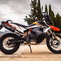 Scarico GPR compatibile con Ktm Adventure 890 2021-2023, Furore Poppy, Terminale di scarico racing, con raccordo, senza omologazione 