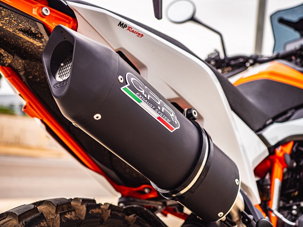 Scarico GPR compatibile con  Ktm Adventure 890 2021-2023, Furore Evo4 Nero, Scarico omologato, silenziatore con db killer estraibile e raccordo specifico