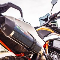 Scarico GPR compatibile con  Ktm Adventure 890 2021-2023, GP Evo4 Poppy, Scarico omologato, silenziatore con db killer estraibile e raccordo specifico