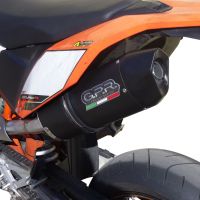 Scarico GPR compatibile con  Ktm Enduro 690 R  2007-2016, Furore Nero, Scarico completo omologato,fornito con db killer estraibile e collettore