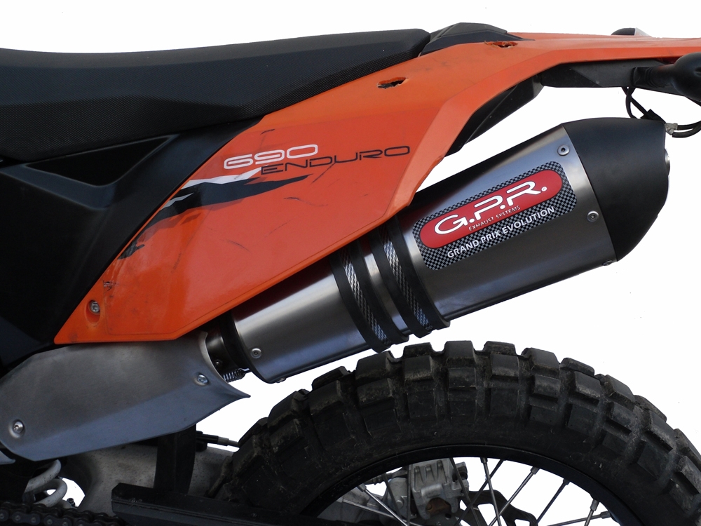 Scarico GPR compatibile con  Ktm Enduro 690 R  2007-2016, Gpe Ann. titanium, Scarico completo omologato,fornito con db killer estraibile,catalizzatore e collettore