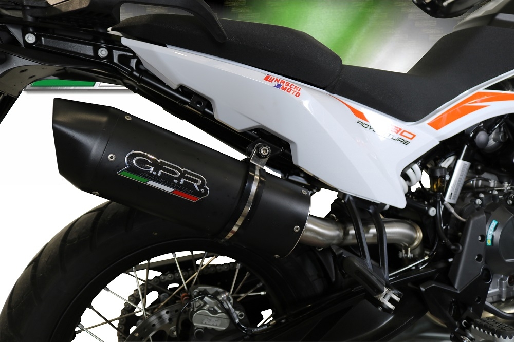 Scarico GPR compatibile con  Ktm Adventure 790 2021-2023, Furore Nero, Terminale di scarico racing, con raccordo, senza omologazione