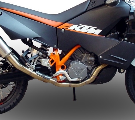 Scarico GPR compatibile con  Ktm Supermoto Smr 990 2008-2012, Furore Poppy, Coppia di silenziatori di scarico omologati, aventi catalizzatore,flangia specifica e db killer estraibile