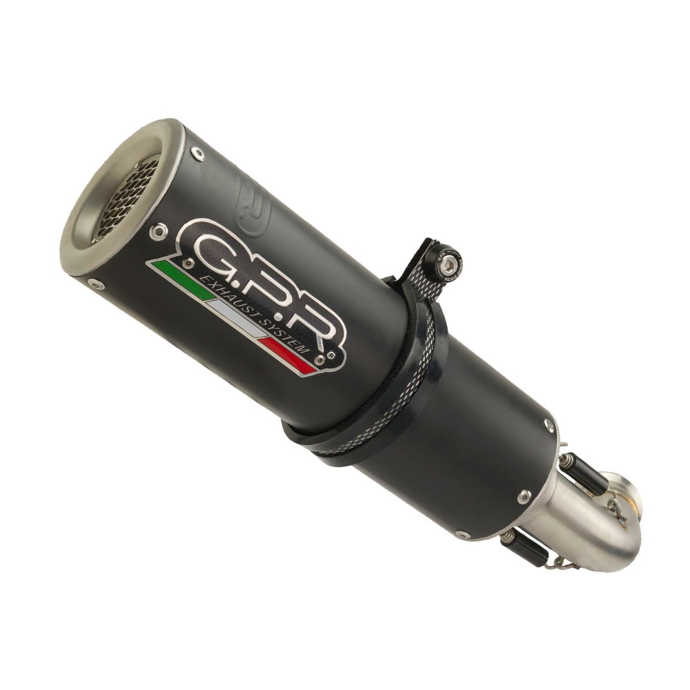 Scarico GPR compatibile con  Fantic Motor XMF 125 2021-2023, M3 Black Titanium, Terminale di scarico omologato, fornito con db killer estraibile, catalizzatore e raccordo specifico