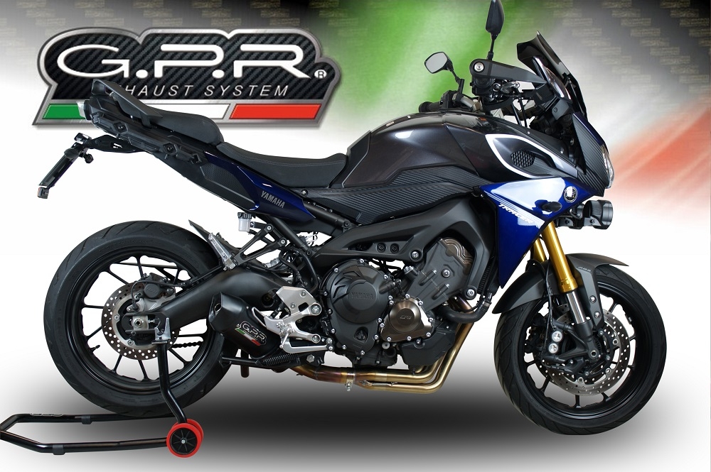 Scarico GPR compatibile con  Yamaha Mt-09 Tracer 900 2017-2020, Furore Evo4 Nero, Scarico completo omologato,fornito con db killer estraibile,catalizzatore e collettore