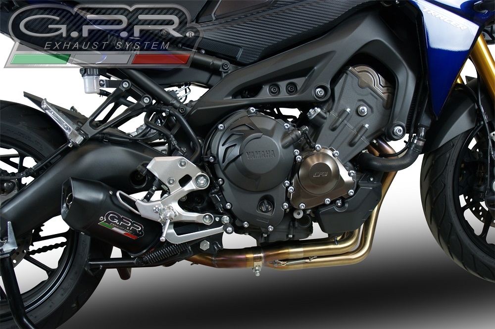 Scarico GPR compatibile con  Yamaha Mt-09 Tracer 900 2017-2020, Furore Evo4 Nero, Scarico completo omologato,fornito con db killer estraibile,catalizzatore e collettore