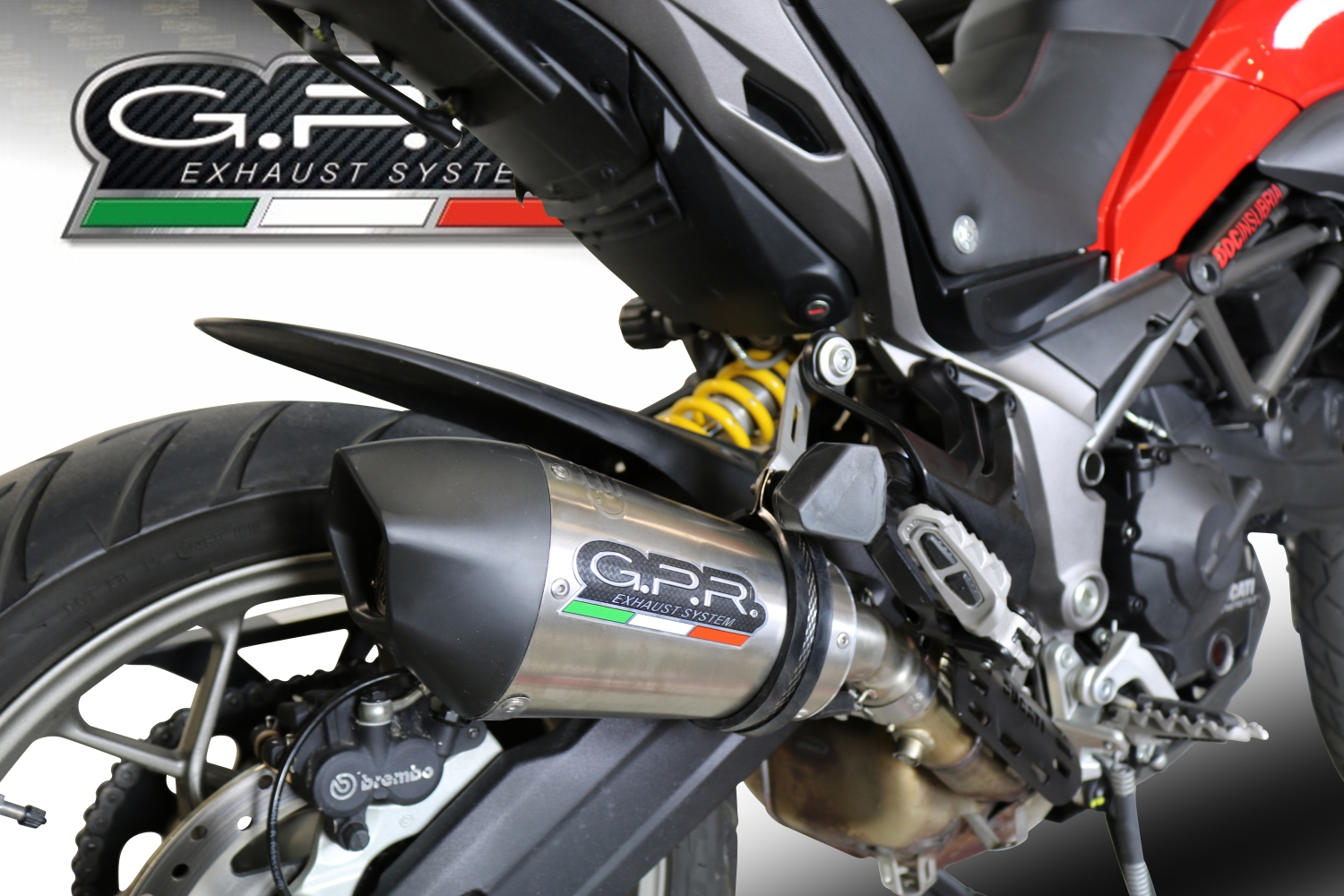 Scarico GPR compatibile con  Ducati Multistrada 950 2021-2024, GP Evo4 Titanium, Scarico omologato, silenziatore con db killer estraibile e raccordo specifico