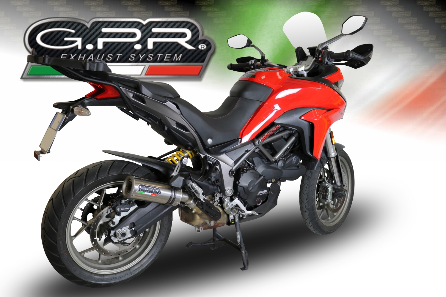 Scarico GPR compatibile con  Ducati Multistrada 950 V2 S 2021-2024, M3 Titanium Natural, Scarico omologato, silenziatore con db killer estraibile e raccordo specifico