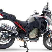 Scarico GPR compatibile con  Ducati Multistrada V4 Rally 2023-2024, Dual Inox, Scarico omologato, silenziatore con db killer estraibile e raccordo specifico