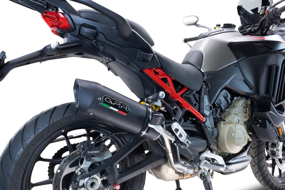 Scarico GPR compatibile con  Ducati Multistrada V4 - S 2022-2024, Furore Evo4 Nero, Scarico omologato, silenziatore con db killer estraibile e raccordo specifico