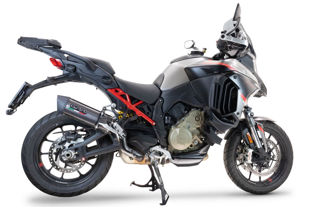 Scarico GPR compatibile con  Ducati Multistrada V4 Grand Tour 2024-2025, Furore Evo4 Poppy, Scarico omologato, silenziatore con db killer estraibile e raccordo specifico