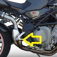 Scarico GPR compatibile con  Mv Agusta Brutale 910 S - R  2005-2011, M3 Titanium Natural, Scarico omologato, silenziatore con db killer estraibile e raccordo specifico