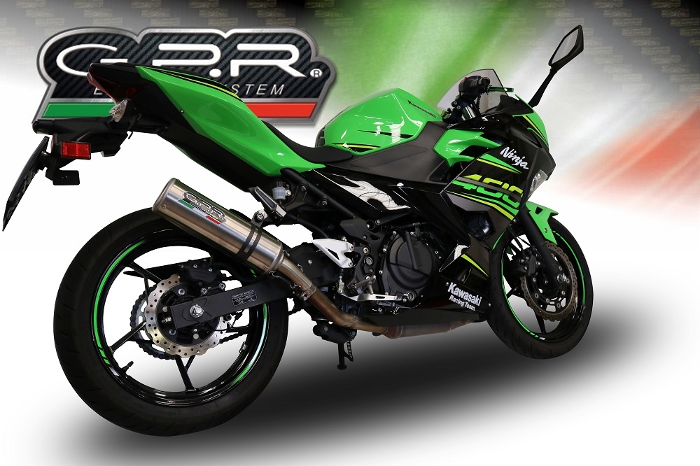 Scarico GPR compatibile con  Kawasaki Z 400 2018-2022, M3 Inox , Scarico omologato, silenziatore con db killer estraibile e raccordo specifico