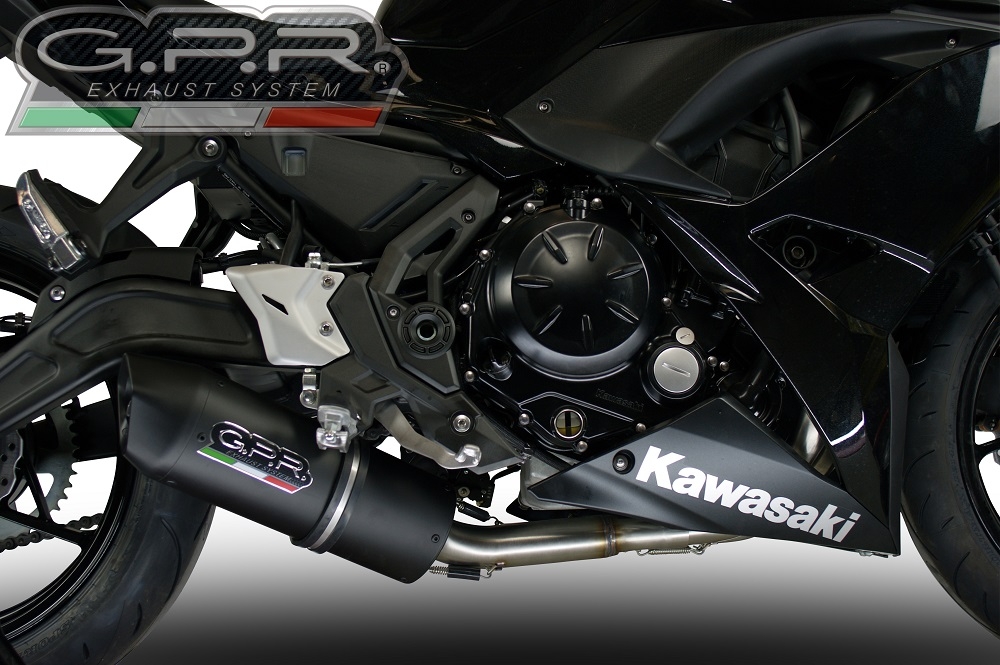 Scarico GPR compatibile con  Kawasaki Z 650 2021-2022, Furore Evo4 Nero, Scarico completo omologato,fornito con db killer estraibile,catalizzatore e collettore