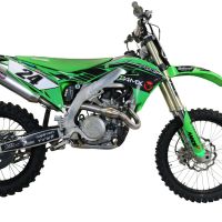 Scarico GPR compatibile con  Kawasaki Kx 450 F 2021-2023, Pentacross Inox, Scarico completo racing, fornito con db killer estraibile e collettore, non legale per uso stradale