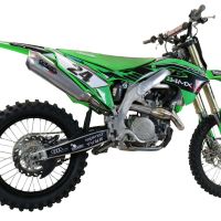 Scarico GPR compatibile con  Kawasaki Kx 450 X 2021-2023, Pentacross Inox, Scarico completo racing, fornito con db killer estraibile e collettore, non legale per uso stradale