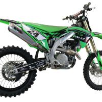 Scarico GPR compatibile con  Kawasaki Kx 450 F 2019-2020, Pentacross FULL Titanium, Scarico completo racing, fornito con db killer estraibile e collettore, non legale per uso stradale