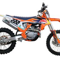 Scarico GPR compatibile con  Ktm XC-F 450 2019-2022, Pentacross FULL Titanium, Scarico completo racing, fornito con db killer estraibile e collettore, non legale per uso stradale