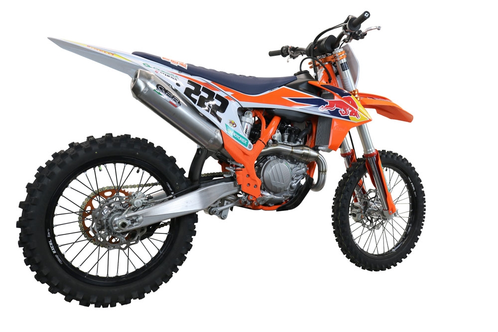 Scarico GPR compatibile con  Ktm XC-F 450 2019-2022, Pentacross FULL Titanium, Scarico completo racing, fornito con db killer estraibile e collettore, non legale per uso stradale