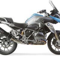 Scarico GPR compatibile con  Bmw R 1200 Gs -Adventure 2017-2018, Furore Evo4 Nero, Scarico omologato, silenziatore con db killer estraibile e raccordo specifico