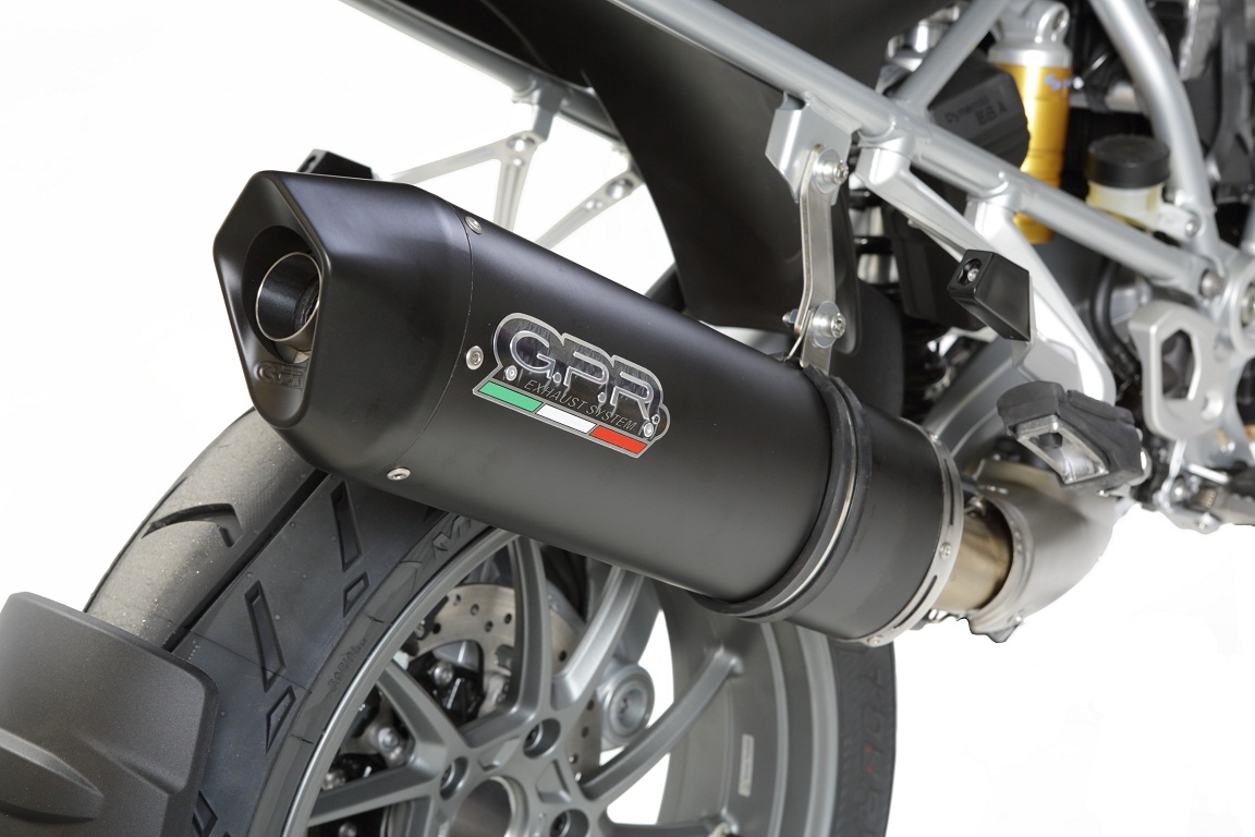 Scarico GPR compatibile con  Bmw R 1200 Gs -Adventure 2017-2018, Furore Evo4 Nero, Scarico omologato, silenziatore con db killer estraibile e raccordo specifico