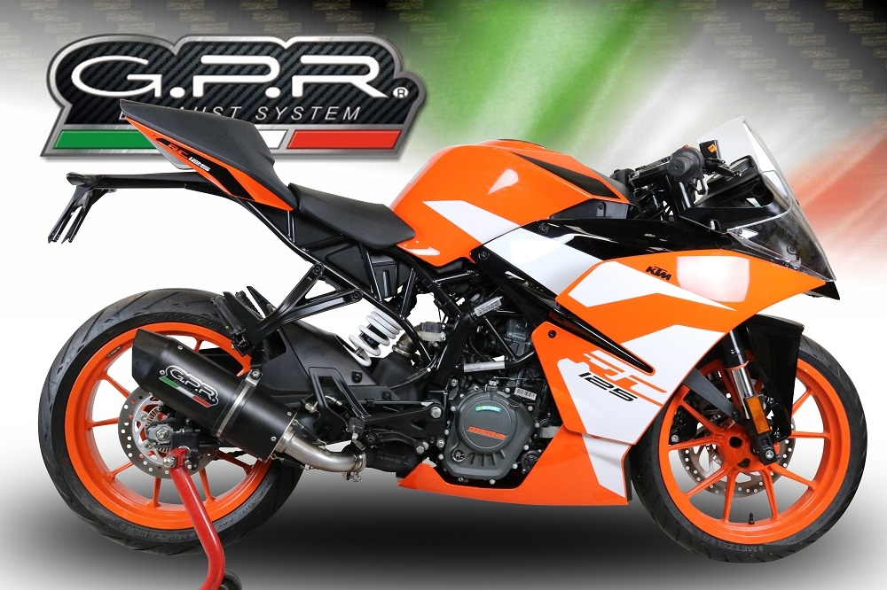 Scarico GPR compatibile con  Ktm Rc 390 2017-2020, Furore Evo4 Nero, Scarico omologato, silenziatore con db killer estraibile e raccordo specifico