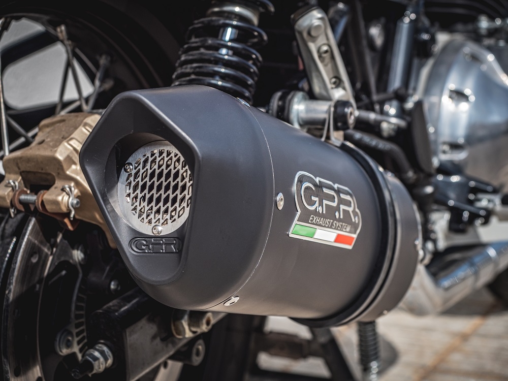 Scarico GPR compatibile con  Royal Enfield Interceptor 650 2019-2020, Furore Evo4 Nero, Coppia di terminali di scarico omologati, forniti con db killer removibile, catalizzatori e raccordi specifici