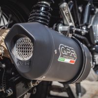 Scarico GPR compatibile con  Royal Enfield Interceptor 650 2019-2020, Furore Evo4 Nero, Coppia di terminali di scarico omologati, forniti con db killer removibile, catalizzatori e raccordi specifici