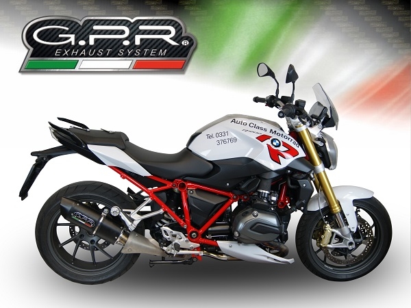 Scarico GPR compatibile con  Bmw R 1200 R Lc 2017-2019, Furore Evo4 Poppy, Scarico omologato, silenziatore con db killer estraibile e raccordo specifico