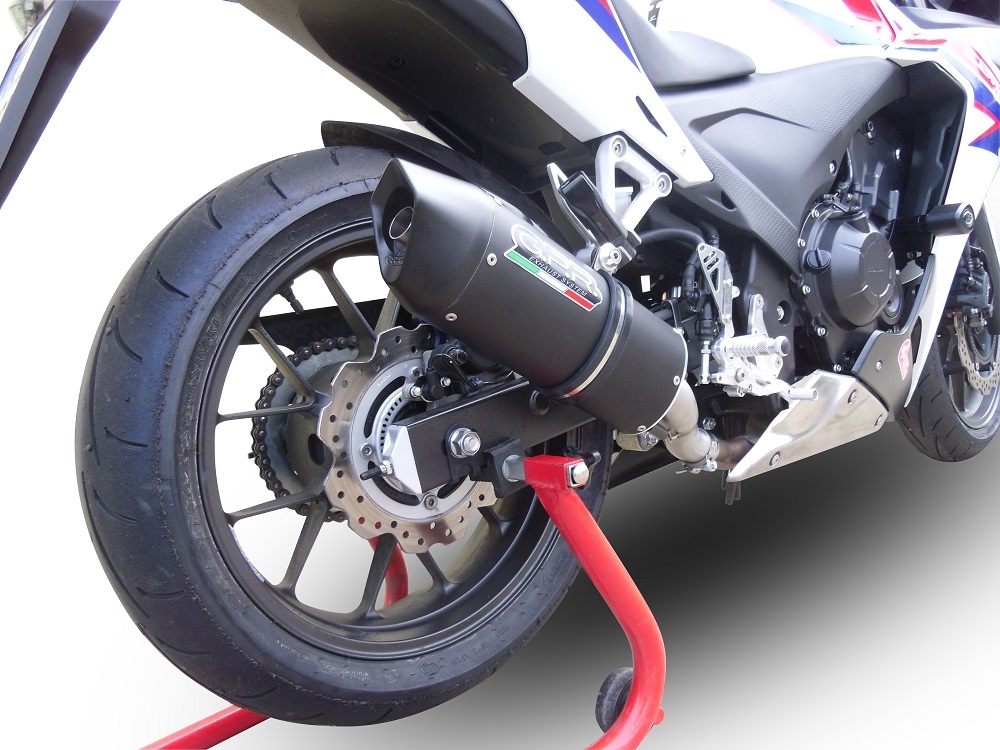 Scarico GPR compatibile con  Honda Cbr 500 R 2019-2022, Furore Nero, Scarico omologato, silenziatore con db killer estraibile e raccordo specifico