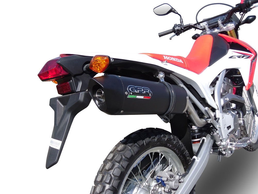 Scarico GPR compatibile con  Honda Crf 250 L  2013-2016, Furore Nero, Scarico completo omologato,fornito con db killer estraibile,catalizzatore e collettore