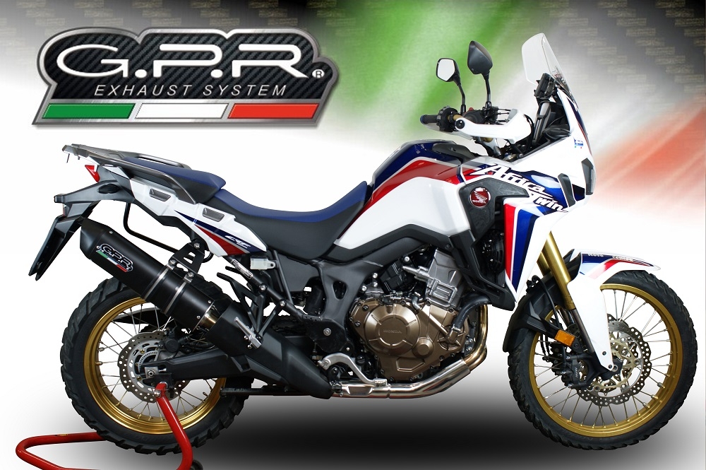 Scarico GPR compatibile con  Honda Crf 1000 L Africa Twin 2015-2017, Furore Poppy, Scarico omologato, silenziatore con db killer estraibile e raccordo specifico