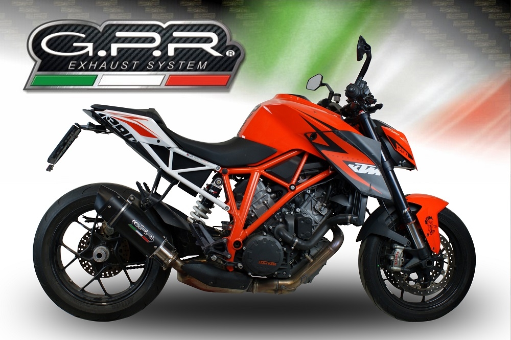 Scarico GPR compatibile con  Ktm Superduke 1290 R  2017-2019, Furore Evo4 Nero, Scarico omologato, silenziatore con db killer estraibile e raccordo specifico