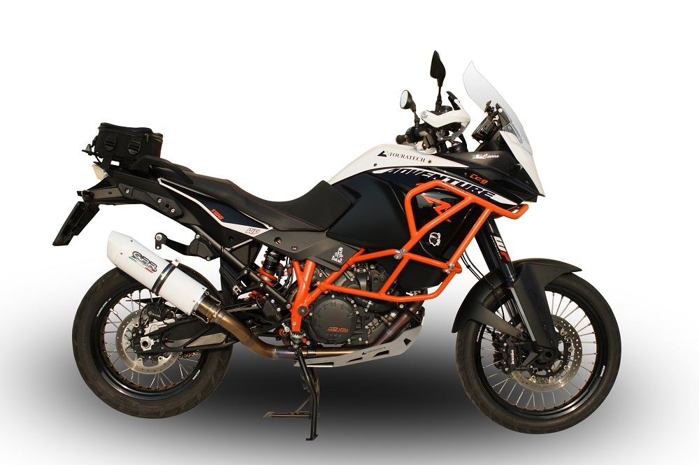 Scarico GPR compatibile con  Ktm Lc 8 Adventure 1190  2013-2016, Albus Ceramic, Scarico omologato, silenziatore con db killer estraibile e raccordo specifico