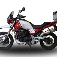 Scarico GPR compatibile con  Moto Guzzi V85 TT 2021-2023, GP Evo4 Titanium, Scarico omologato, silenziatore con db killer estraibile e raccordo specifico