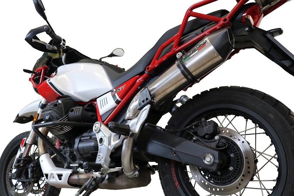 Scarico GPR compatibile con  Moto Guzzi V85 TT 2019-2020, Gpe Ann. titanium, Terminale di scarico racing, con raccordo, senza omologazione