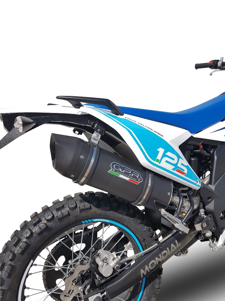 Scarico GPR compatibile con  UM Motorcycles Dsr Adventure TT 125  2018-2020, Furore Evo4 Nero, Terminale di scarico omologato, fornito con db killer estraibile, catalizzatore e raccordo specifico